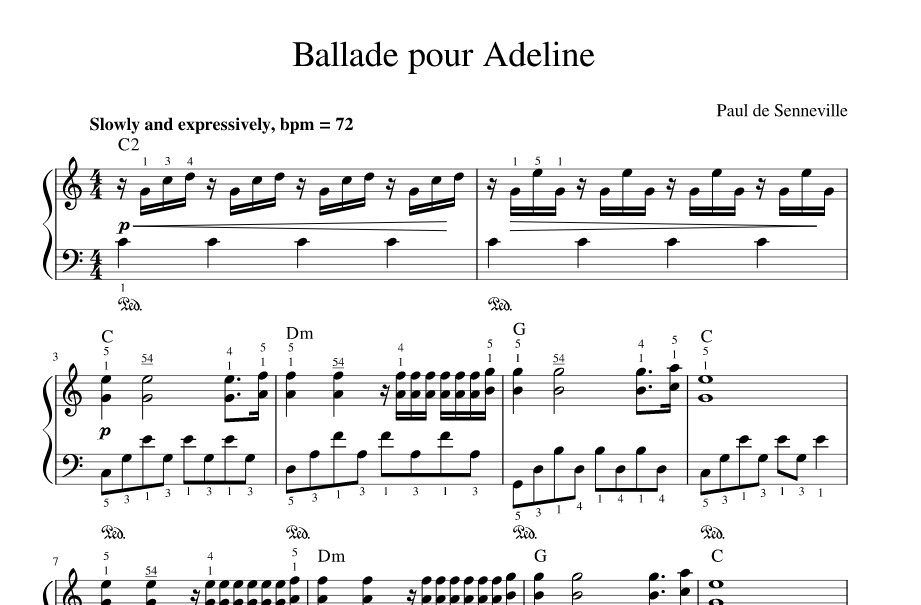 Ballade pour adeline piano sheet music pdf – ballade pour adeline piano sheet everyone piano