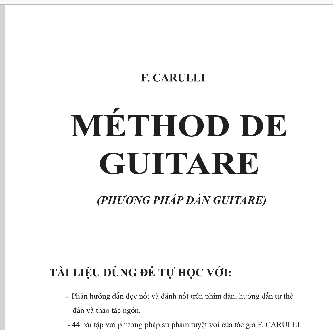 Ferdinando carulli guitar method book pdf ❤️ 29 Bài Tập Trình Độ 1 Và 2 Dành Cho Người Bắt Đầu Học Guitar