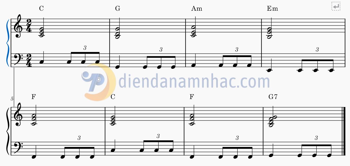 Đệm hát piano điệu March #1