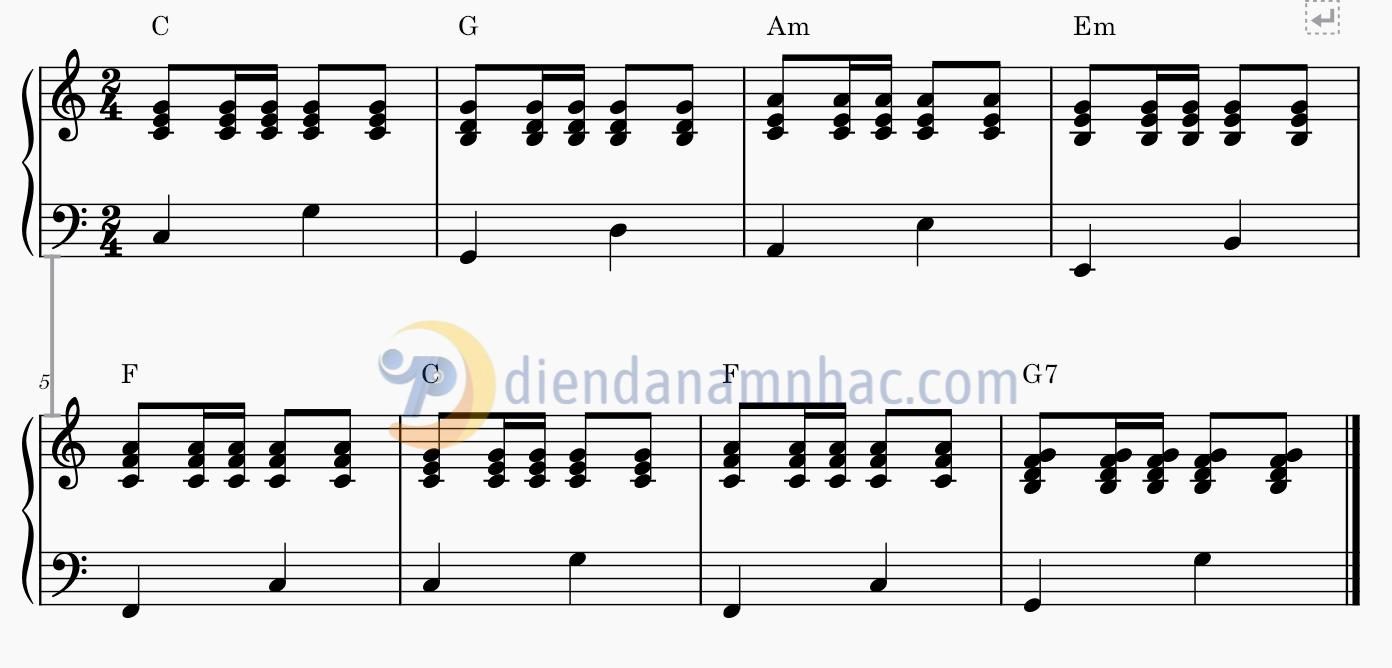 Mẫu đệm hát piano điệu FOX #4